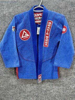 Gracie Barra Kimono Gi Jacket Youth Y4 Blue MMA Jiu Jitsu Uniform Top Only